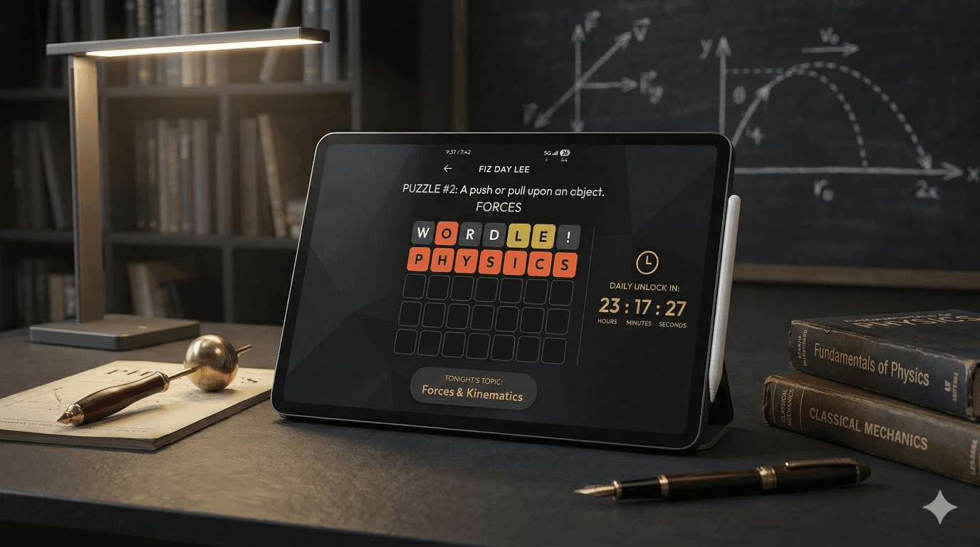 Close-up of the tactile virtual QWERTY keyboard and game interface